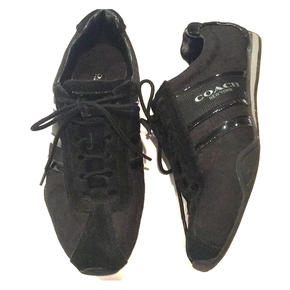 coach black leather sneakers
